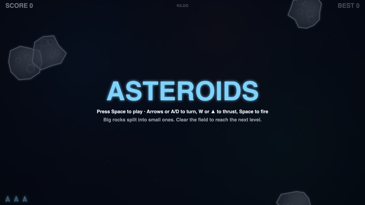 Screenshot 1 di 4 di Asteroids