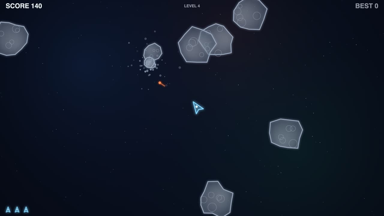 Screenshot 3 di 4 di Asteroids