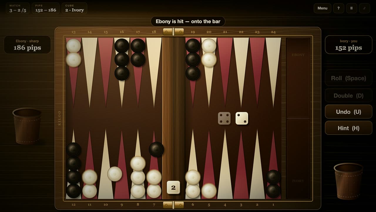 Képernyőkép a(z) Backgammon játékból (3/4)