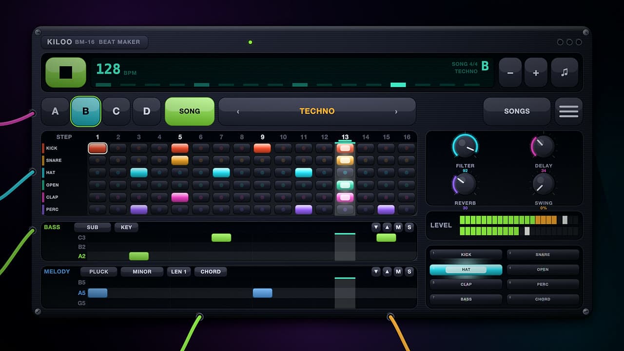 Beat Maker – klíčová grafika