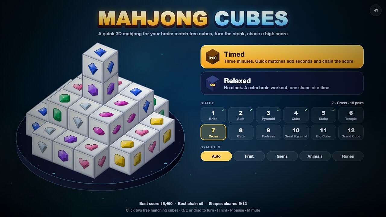 Mahjong Cubes screenshot 3 of 4