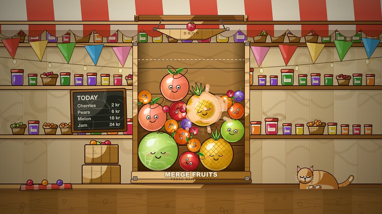 Merge Fruits – klíčová grafika