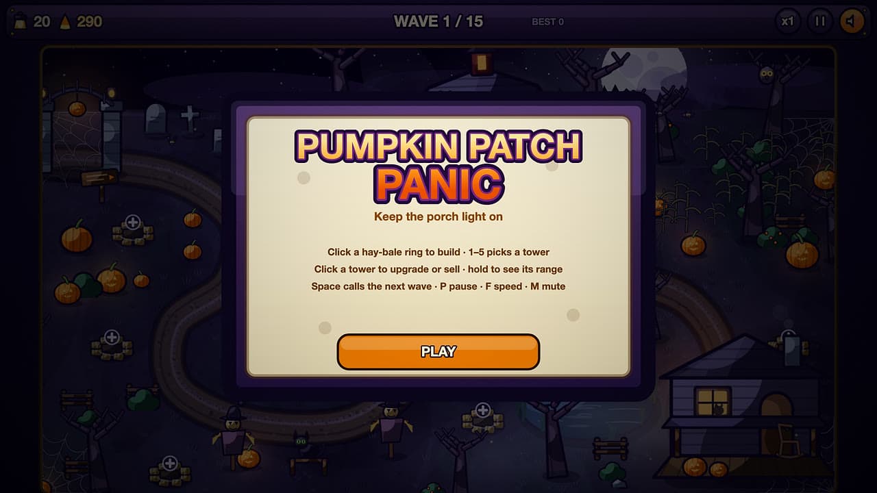Képernyőkép a(z) Pumpkin Patch Panic játékból (1/4)