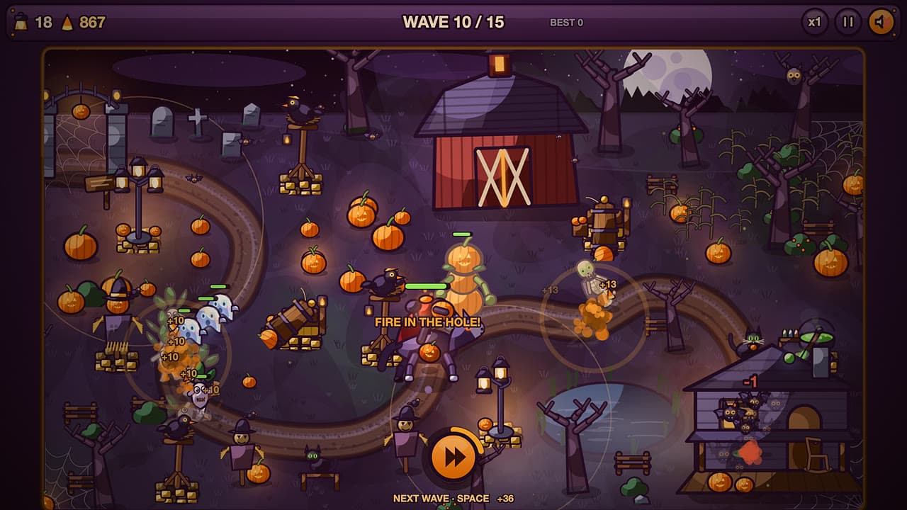 Képernyőkép a(z) Pumpkin Patch Panic játékból (3/4)