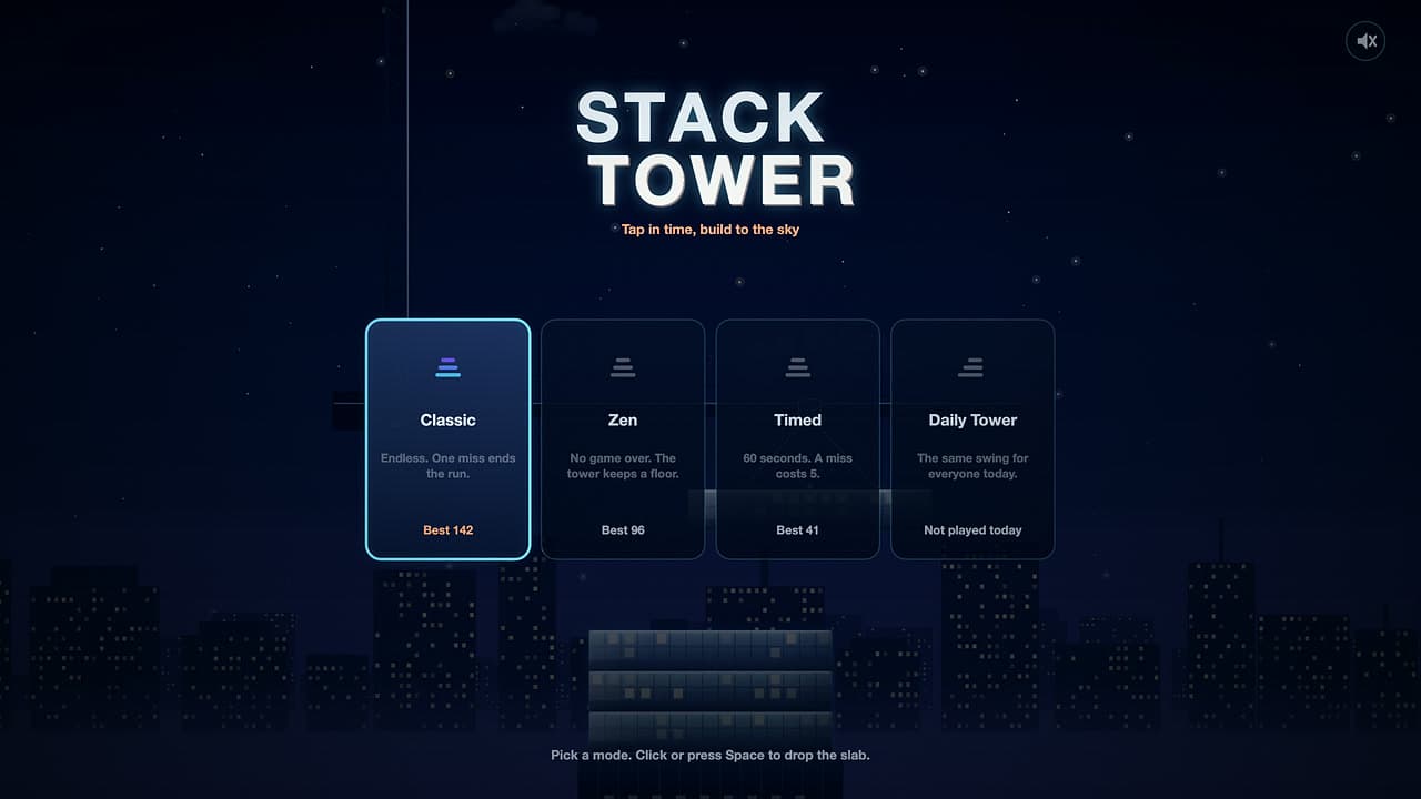 Képernyőkép a(z) Stack Tower játékból (1/4)